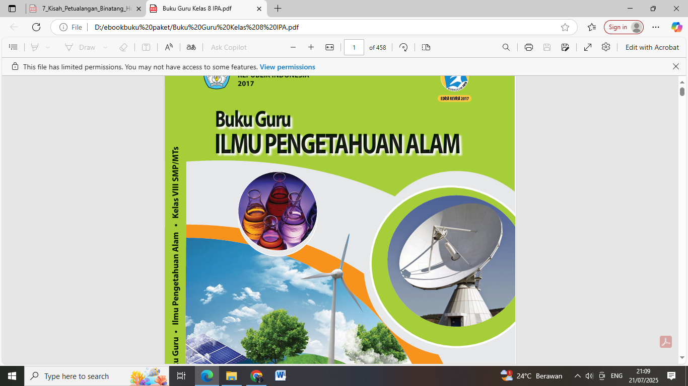 buku guru Ilmu pengetahuan alam untuk SMP/MTs kelas VIII